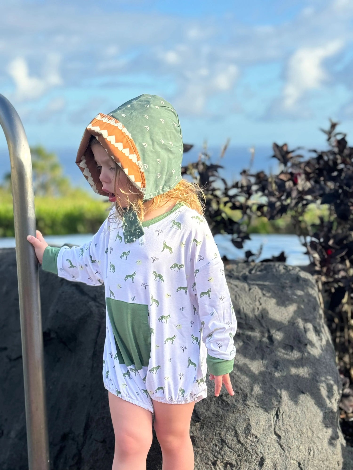 Bubble Baby Wolf | Long Sleeve Bubble Romper - 