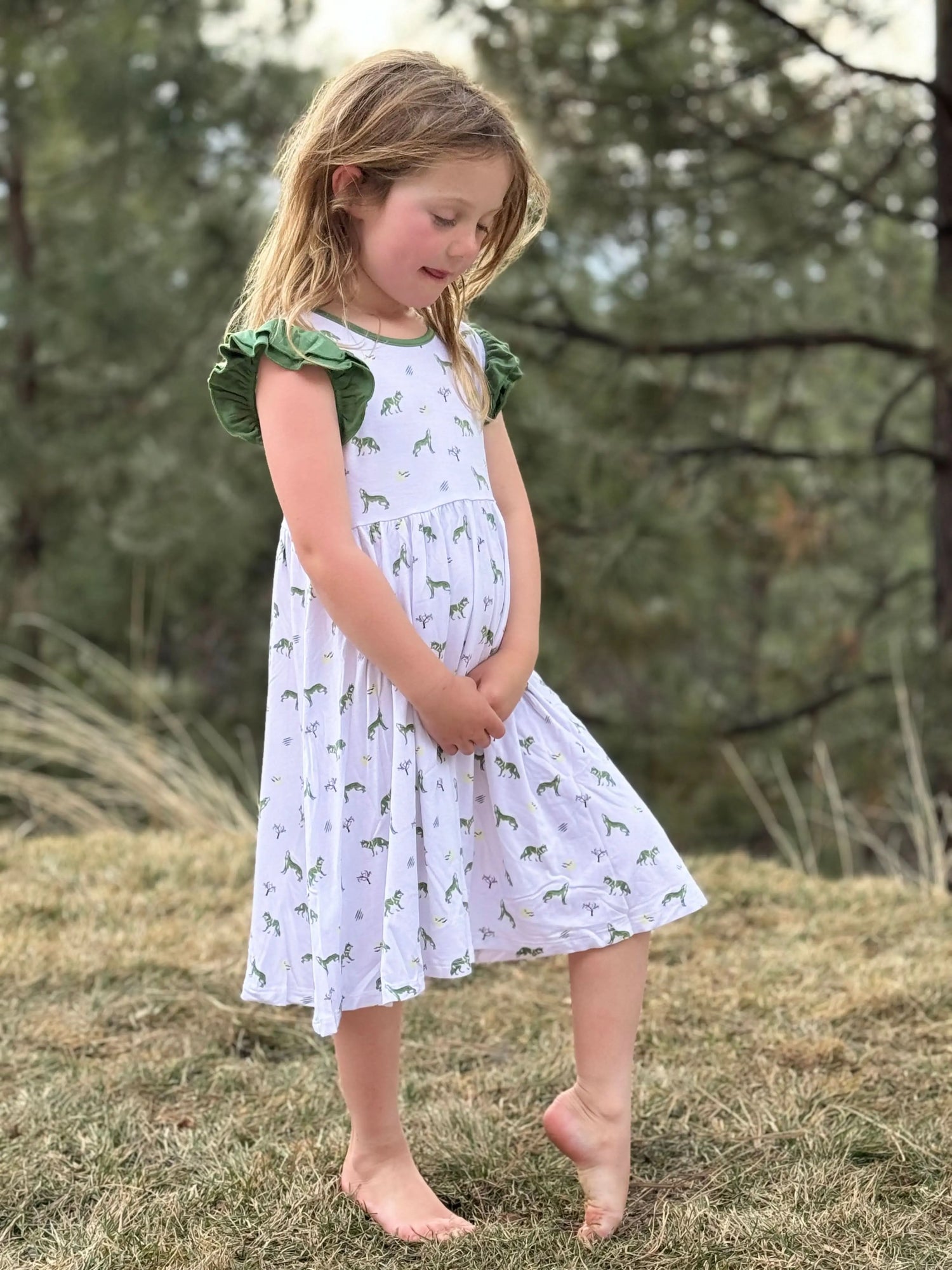 Bubble Baby Wolf | Toddler Flutter Dress - 