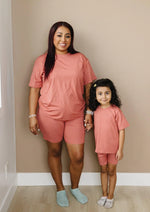 Little Joy Co. Women's Bamboo Tee and Bike Shorts Set Separates Soft - Apparel & Accessories