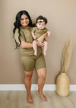 Little Joy Co. Women's Bamboo Tee and Bike Shorts Set Separates Soft - Apparel & Accessories