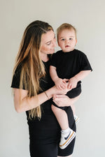 Little Joy Co. Women's Bamboo Tee and Bike Shorts Set Separates Soft - Apparel & Accessories