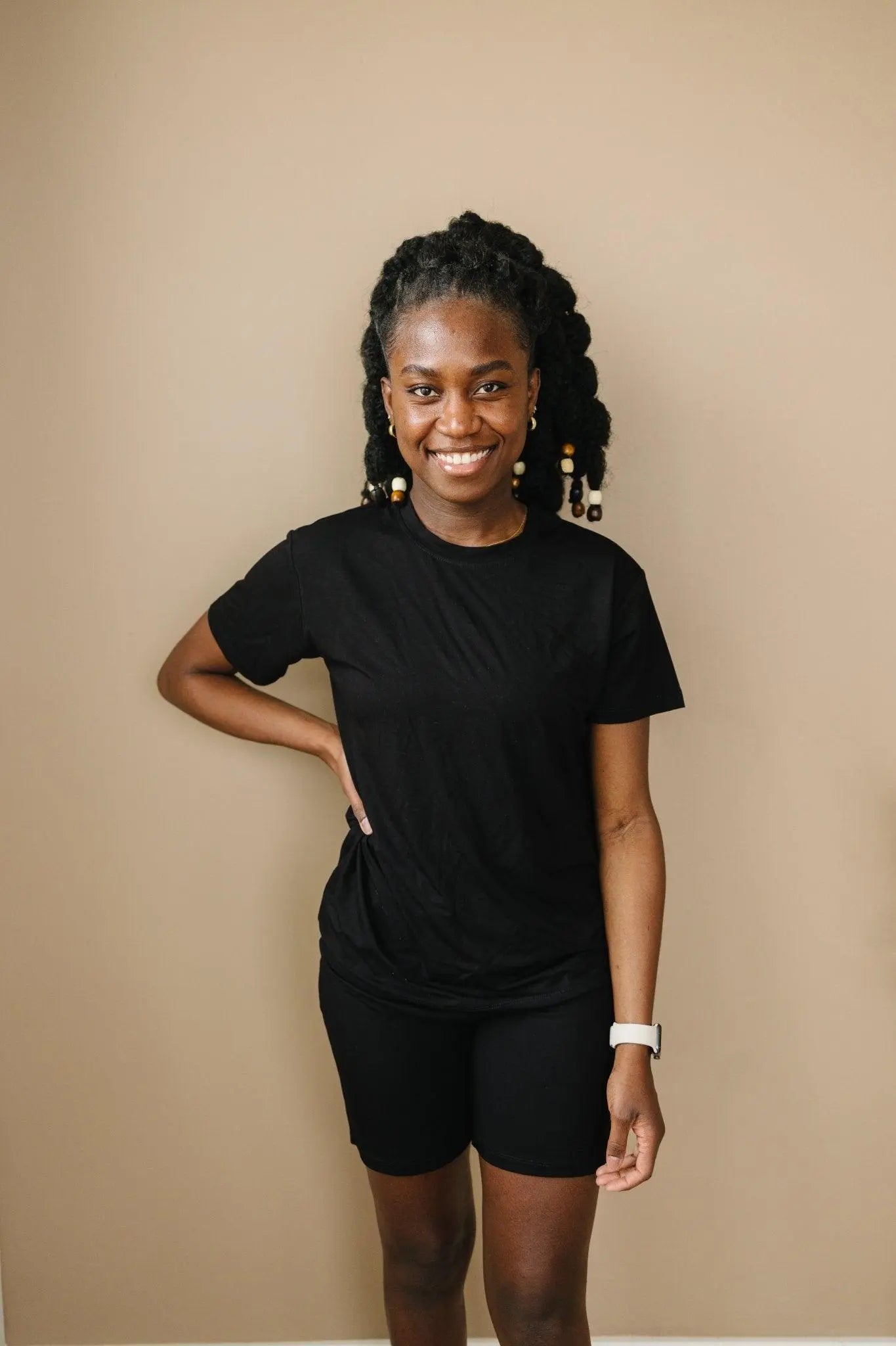 Women's Bamboo Tee and Bike Shorts Set Separates Soft Little Joy Co. Everetts Place: Online Boutique