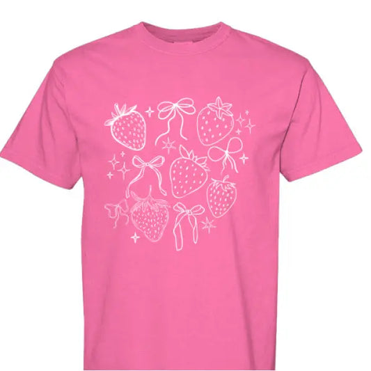 Womens Berries and Bows Comfort Colors Tee Little Joy Co. Everetts Place: Online Boutique 27.00