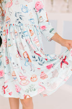 Wonderland Three Quarter Sleeve Twirl Dress With Pocket Mila & Rose ® Everetts Place: Online Boutique