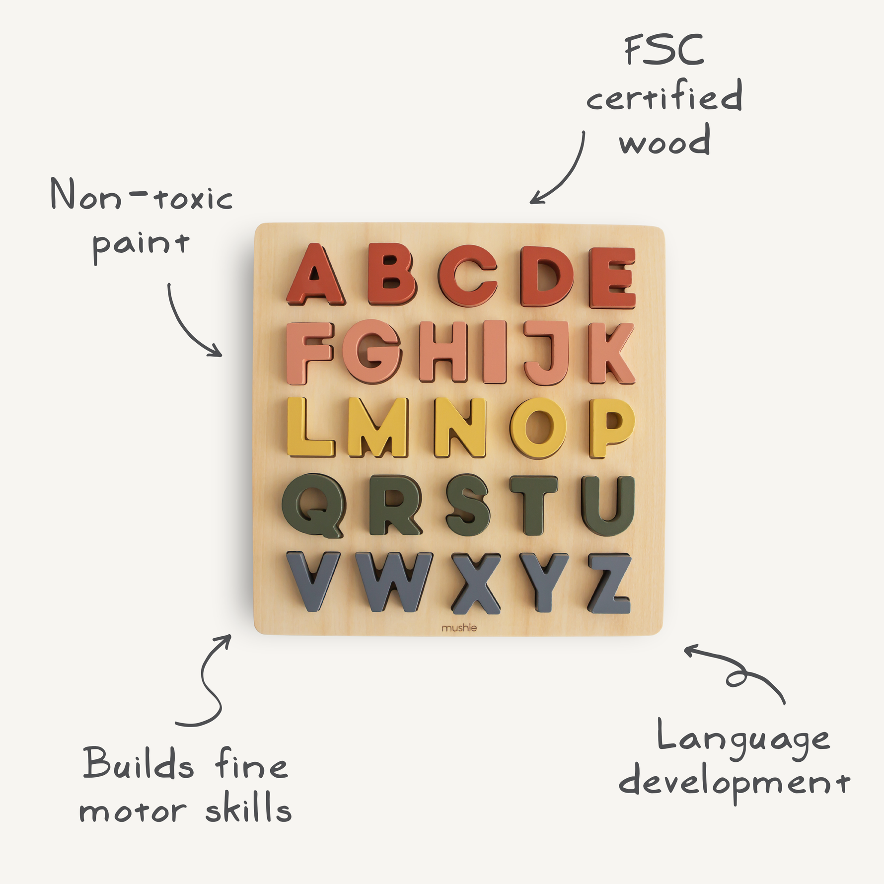 Wooden Animal Figure Puzzle by Mushie