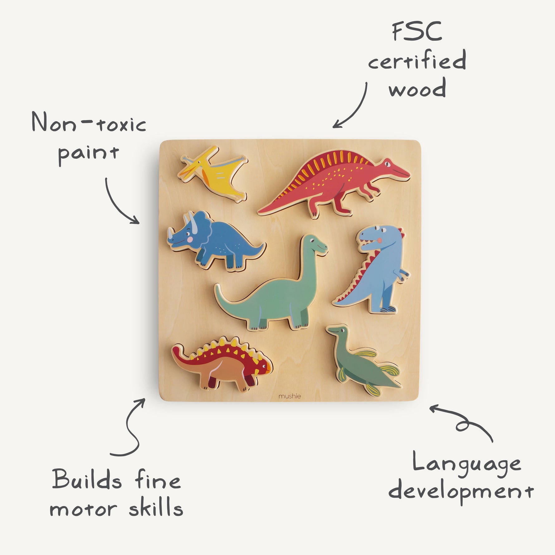 Wooden Animal Figure Puzzle by Mushie