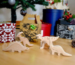 Kidodido Wooden Dinosaur Set 4 Piece Handcrafted Natural Wood Toys - Baby & Toddler > Baby Toys & Activity Equipment > Sorting & Stacking Toys