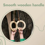 Goodevas Wooden Gymnastic Rings for Kids - Strength Training and Active Play - Baby & Toddler > Baby Toys & Activity Equipment > Baby Jumpers & Swings > Baby Swings Single Swing