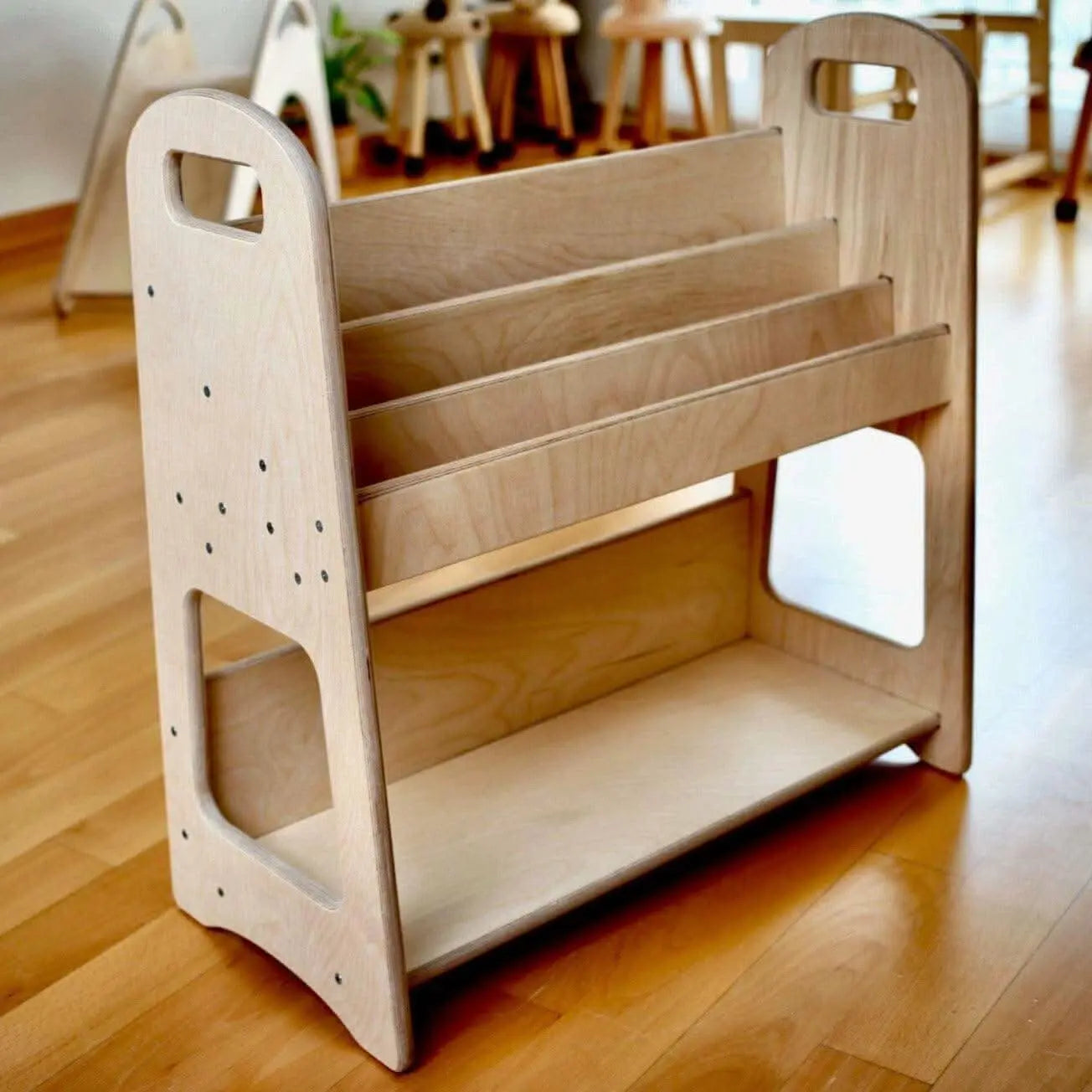 Kidodido Wooden Kids Bookshelf Small Medium Large Size Kid Friendly - Furniture > Shelving > Bookcases & Standing Shelves Montessori Bookshelves