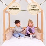Goodevas Wooden Montessori House Floor Bed with Fence and Roof for Kids 190x90 cm - Furniture > Baby & Toddler Furniture > Cribs & Toddler Beds > Toddler Beds Beds