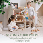 Goodevas Wooden Montessori Shelves for Toddler 2 in 1 Bookshelf and Toy Shelving - Furniture > Baby & Toddler Furniture > Baby & Toddler Furniture Sets