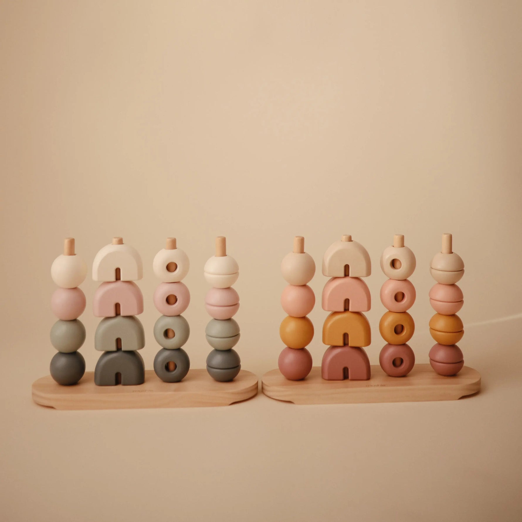 Mushie Wooden Multi Shape Stacker Educational Toy for Kids with 20 Shapes and Non Toxic Paint - Toys & Games > Toys > Building Toys > Wooden Blocks Wooden Multi Shape Stacker