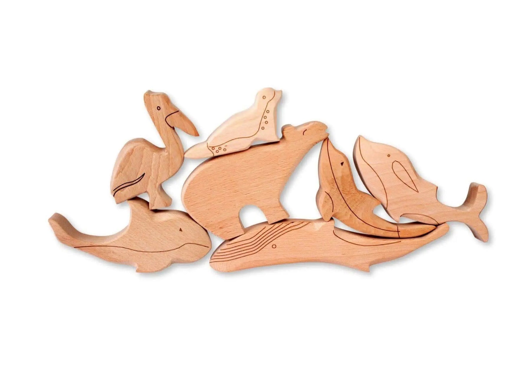 Kidodido Wooden Ocean Animals Set Montessori Educational Toy - Baby & Toddler > Baby Toys & Activity Equipment > Baby Activity Toys