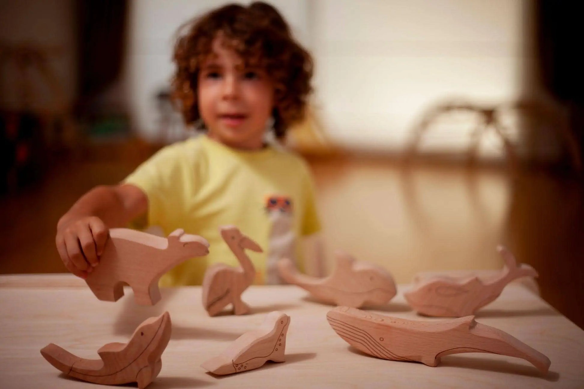 Wooden Ocean Animals Set Montessori Educational Toy Kidodido Everetts Place: Online Boutique