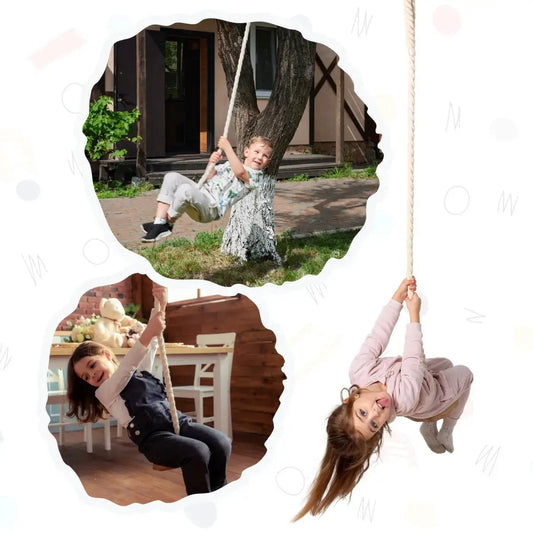 Wooden Rope Swing for Kids - Versatile Goodevas Disc Rope Swing for Indoor and Outdoor Play Goodevas Everetts Place: Online Boutique