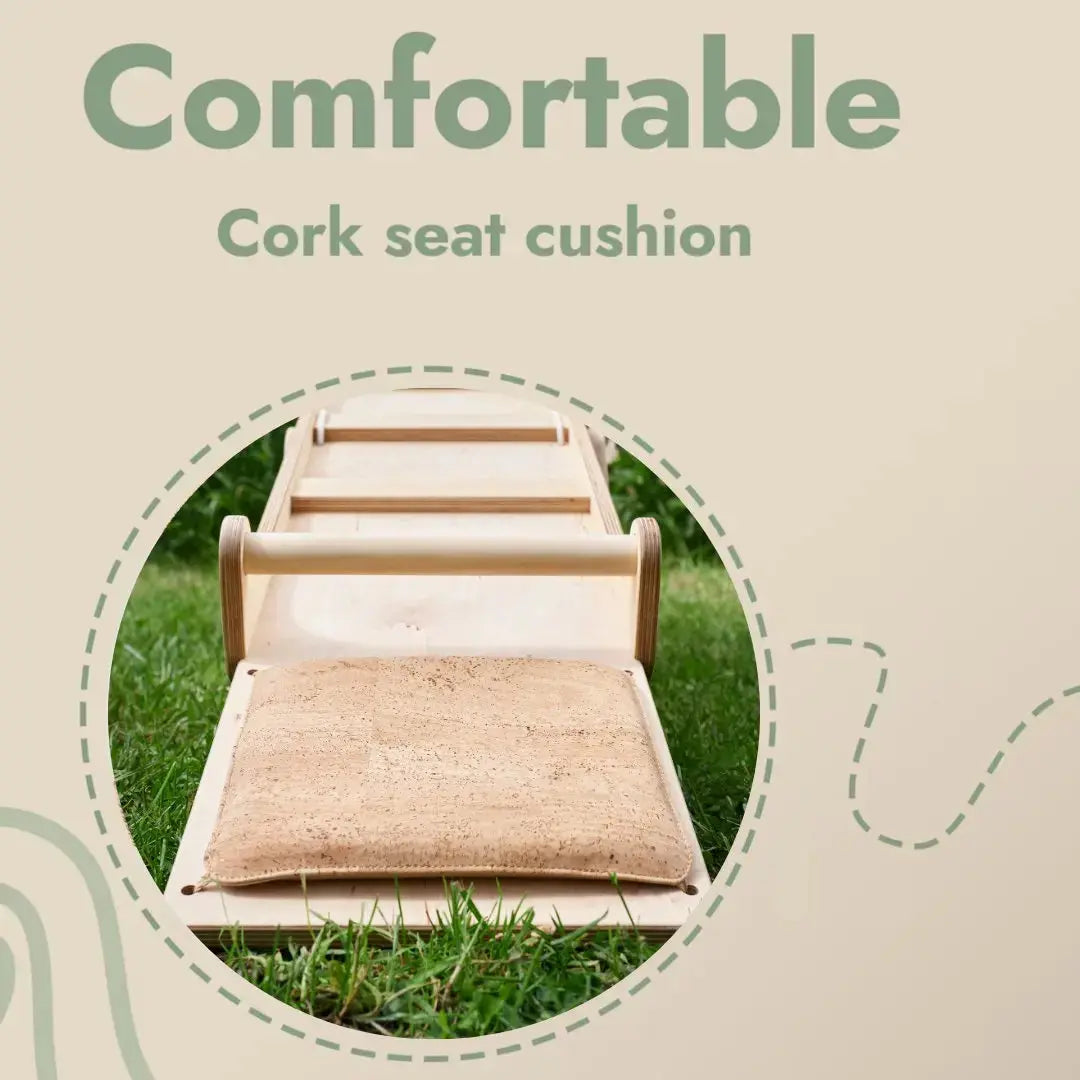 Wooden Seesaw for Toddlers with Spiral Seat Cushions and Triangle Shaped Balancer Goodevas Everetts Place: Online Boutique