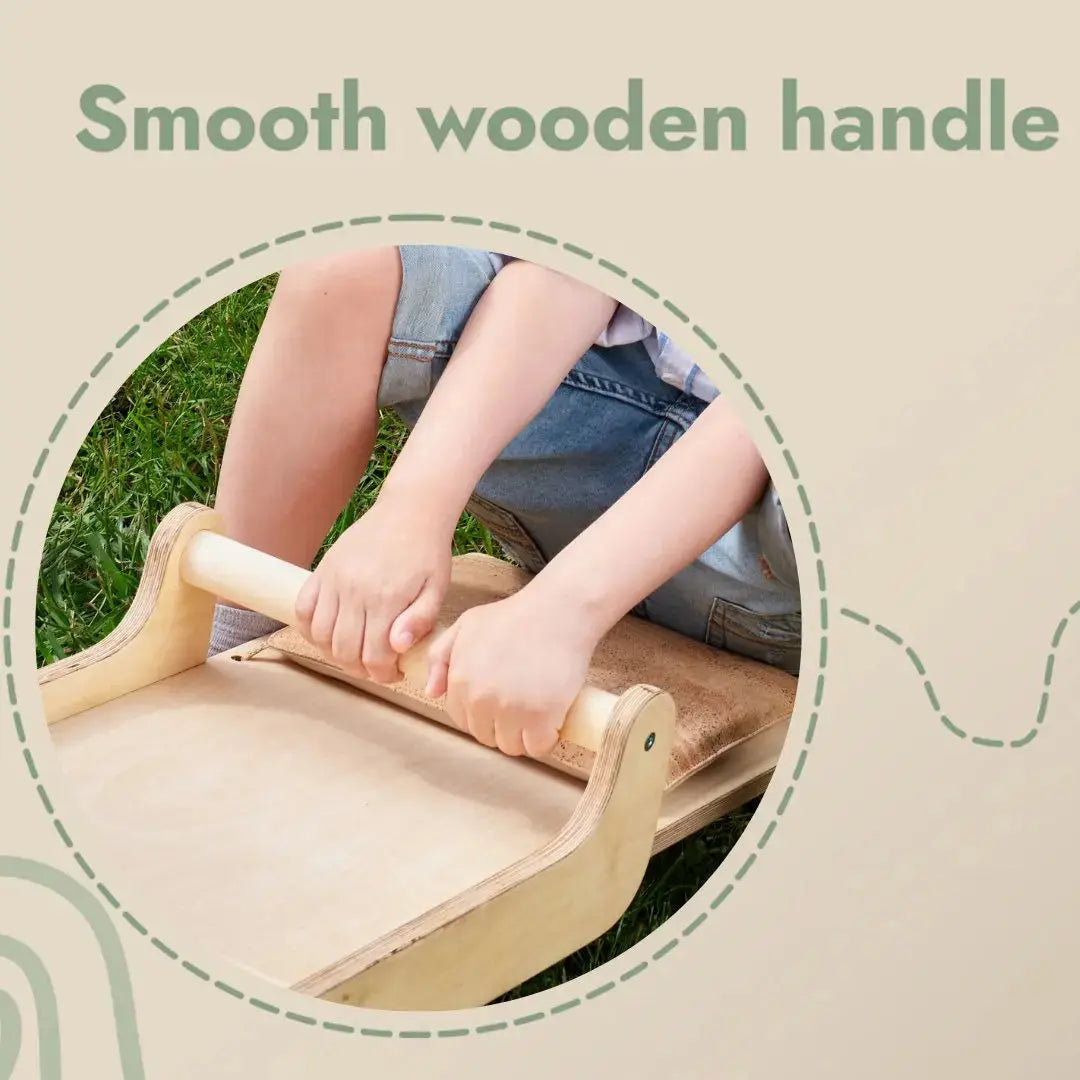 Wooden Seesaw for Toddlers with Spiral Seat Cushions and Triangle Shaped Balancer Goodevas Everetts Place: Online Boutique