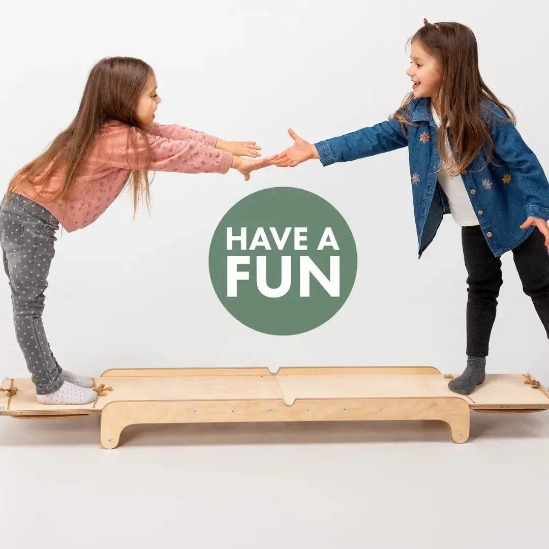 Wooden Seesaw for Toddlers with Spiral Seat Cushions and Triangle Shaped Balancer Goodevas Everetts Place: Online Boutique