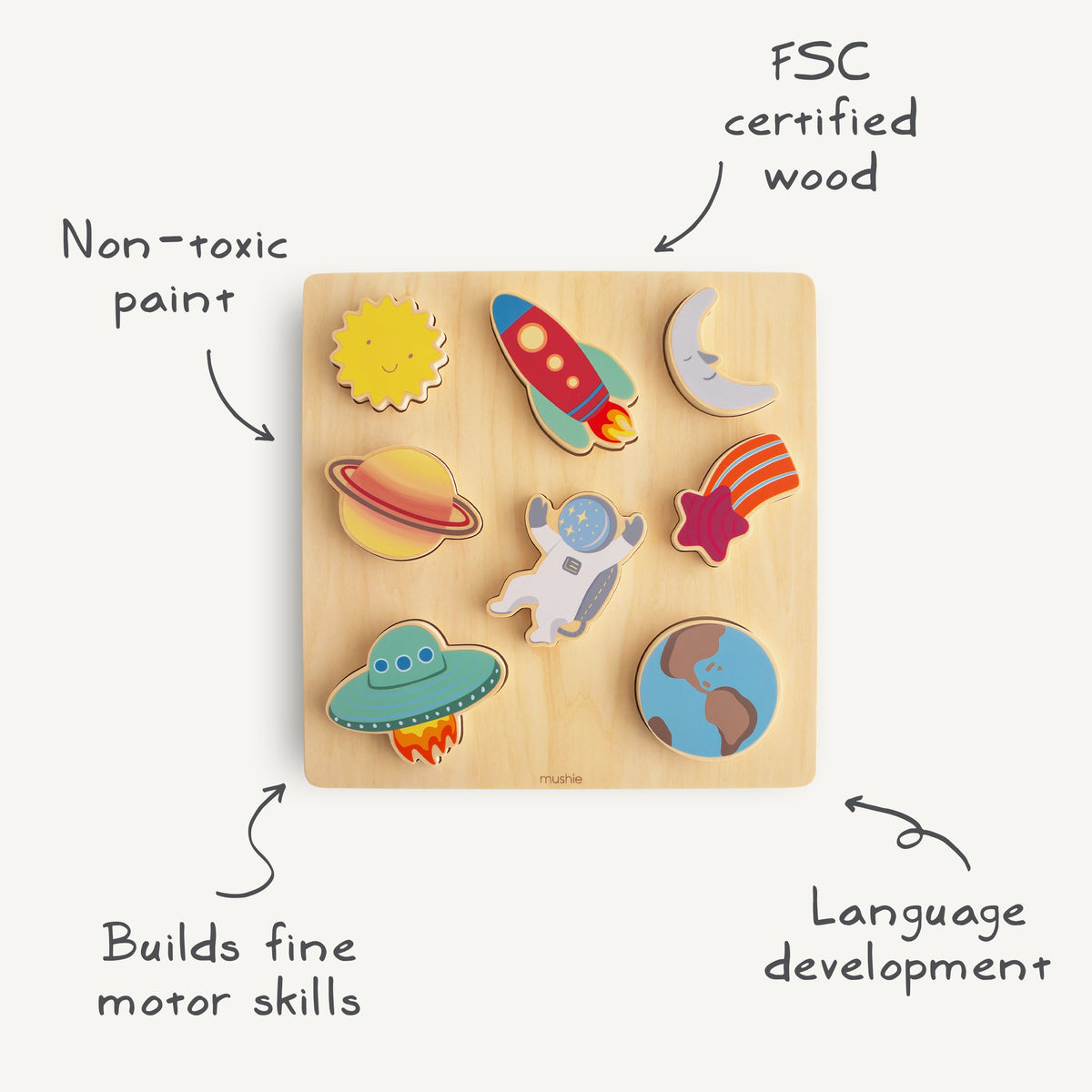 Wooden Animal Figure Puzzle by Mushie