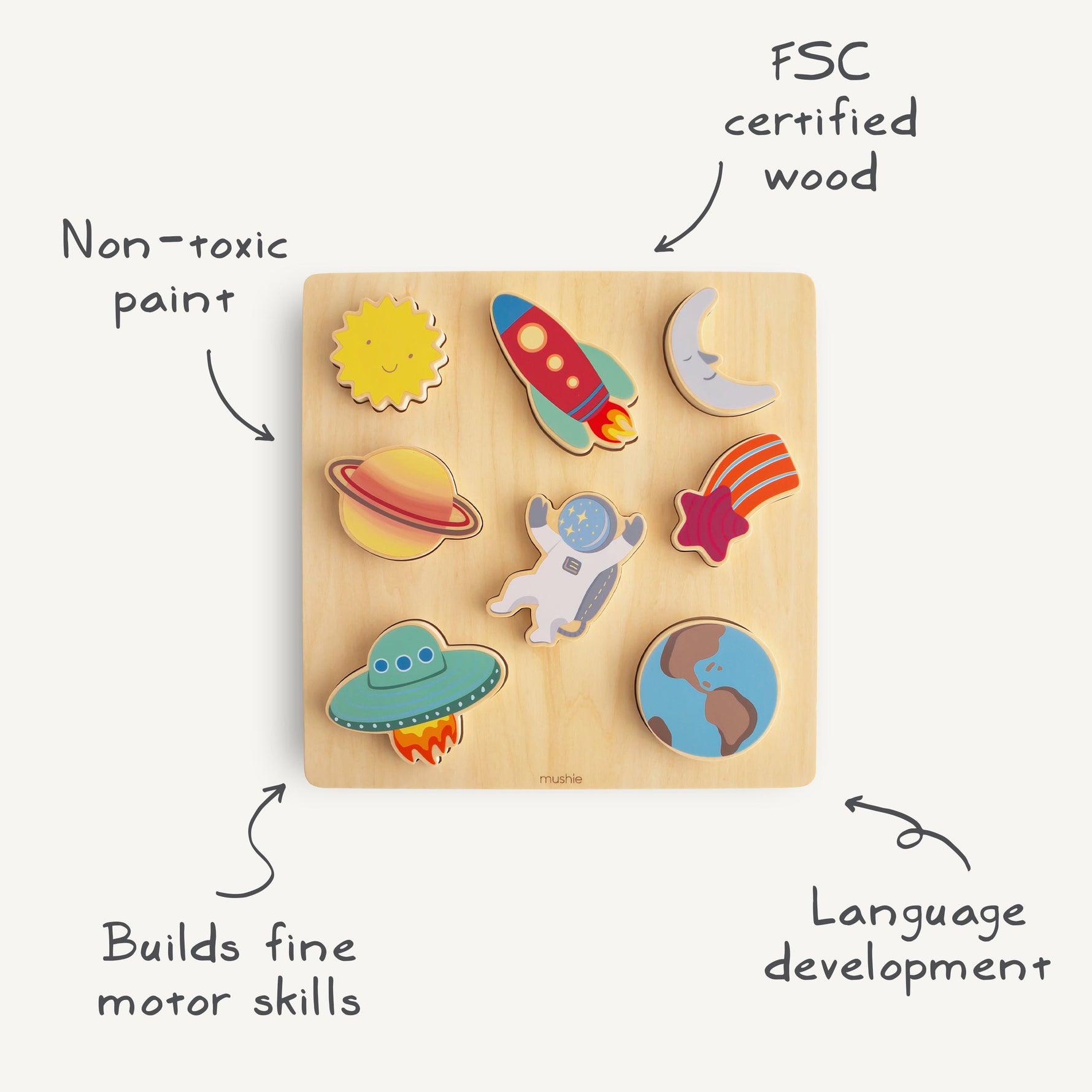 Wooden Animal Figure Puzzle by Mushie