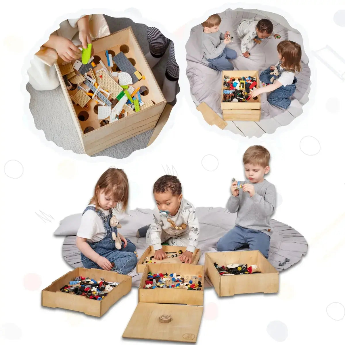 Wooden Storage Sorter for Constructor with Four Compartment Design Goodevas Everetts Place: Online Boutique