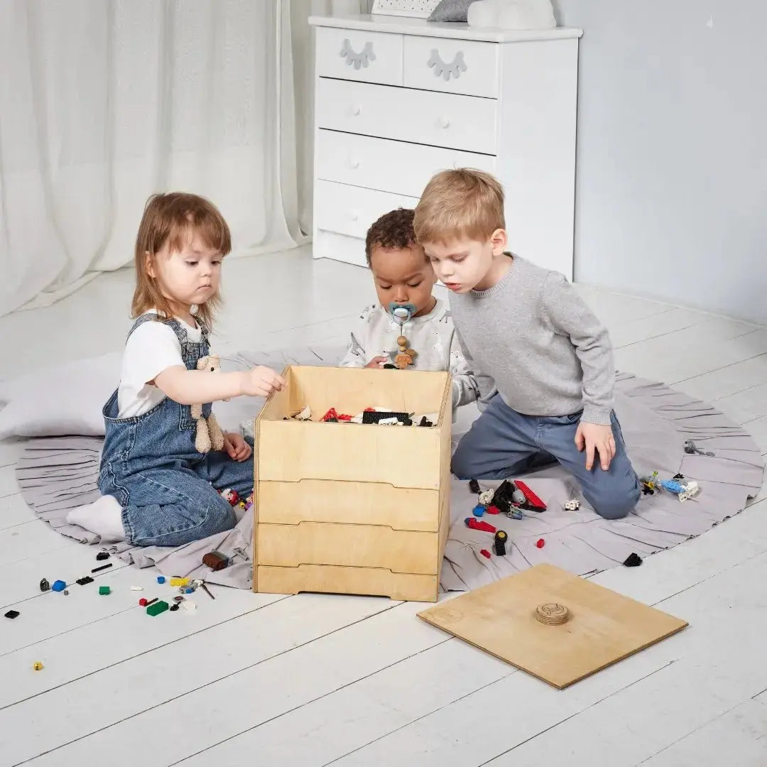 Wooden Storage Sorter for Constructor with Four Compartment Design Goodevas Everetts Place: Online Boutique