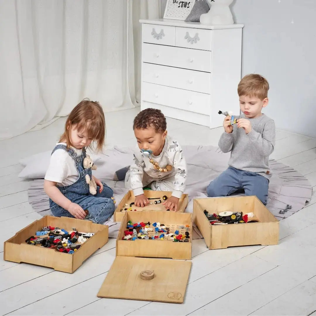 Wooden Storage Sorter for Constructor with Four Compartment Design Goodevas Everetts Place: Online Boutique