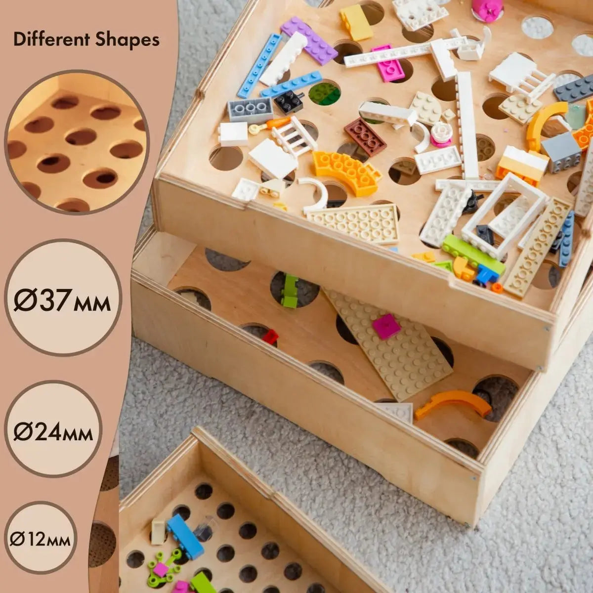 Wooden Storage Sorter for Constructor with Four Compartment Design Goodevas Everetts Place: Online Boutique