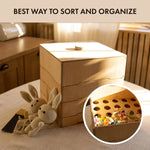 Goodevas Wooden Storage Sorter for Constructor with Four Compartment Design - Furniture Lego Storage