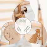 Goodevas Wooden Swedish Wall Climbing Ladder for Children with Swing Set Slide Board and Art Add-On - Baby & Toddler > Baby Toys & Activity Equipment > Baby Activity Toys Swedish wall