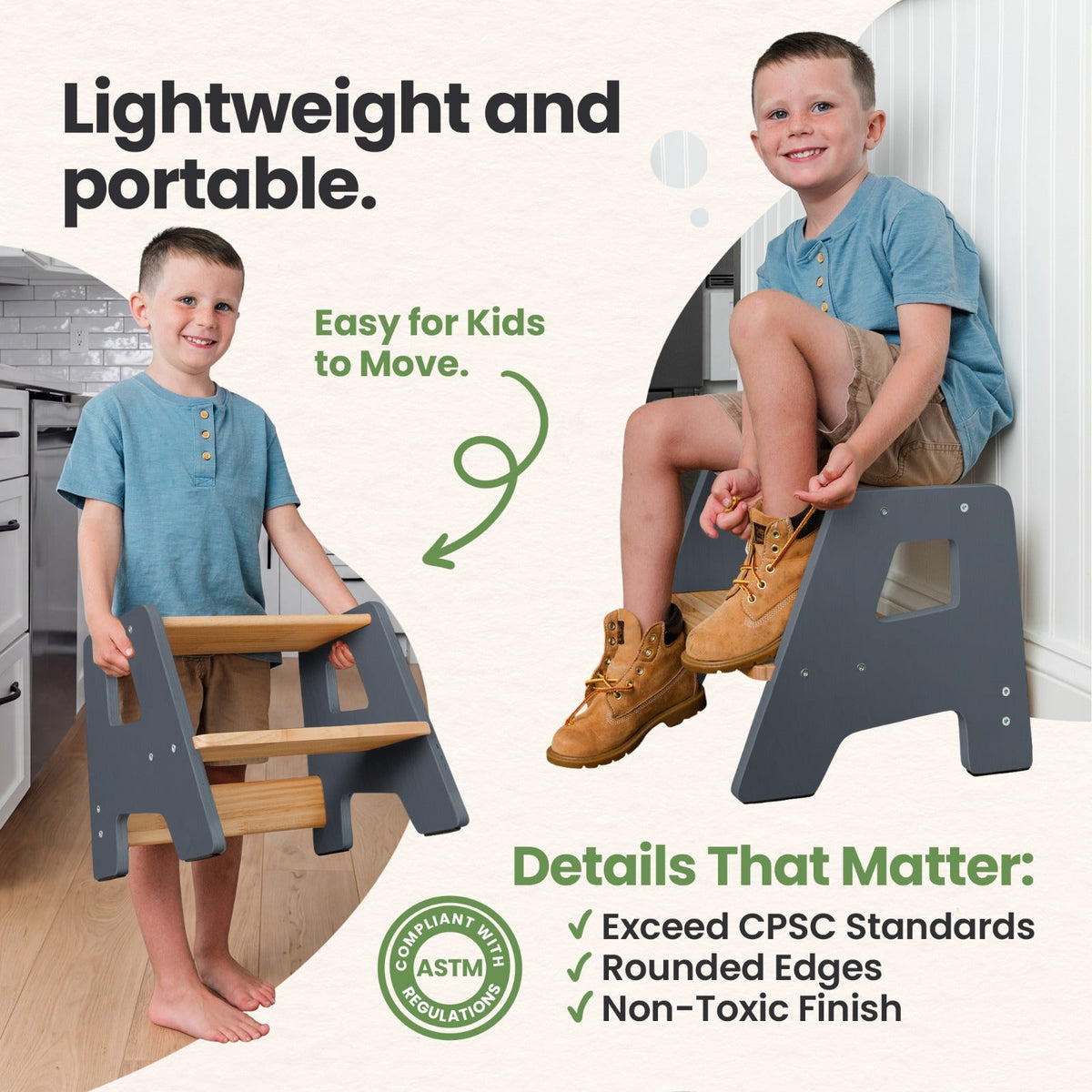 Solid Hardwood 2-Step Toddler Step Stool by Ocodile.com