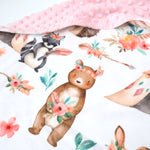 Minky Baby Blanket Woodland Tribe Pink by Honey Lemonade at Everetts Place