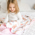 Minky Baby Blanket Woodland Tribe Pink by Honey Lemonade at Everetts Place