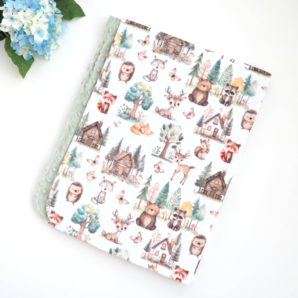 Minky Baby Blanket Woodsy Woodland by Honey Lemonade at Everetts Place