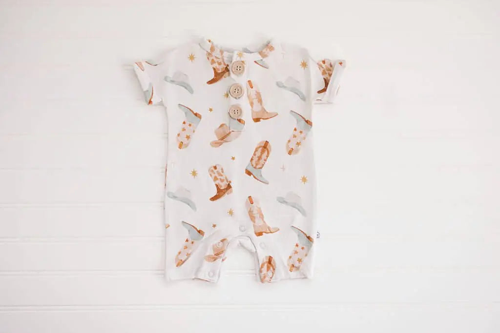 Hugga Babies Wrangle Button Romper - Everetts Place Boutique - 