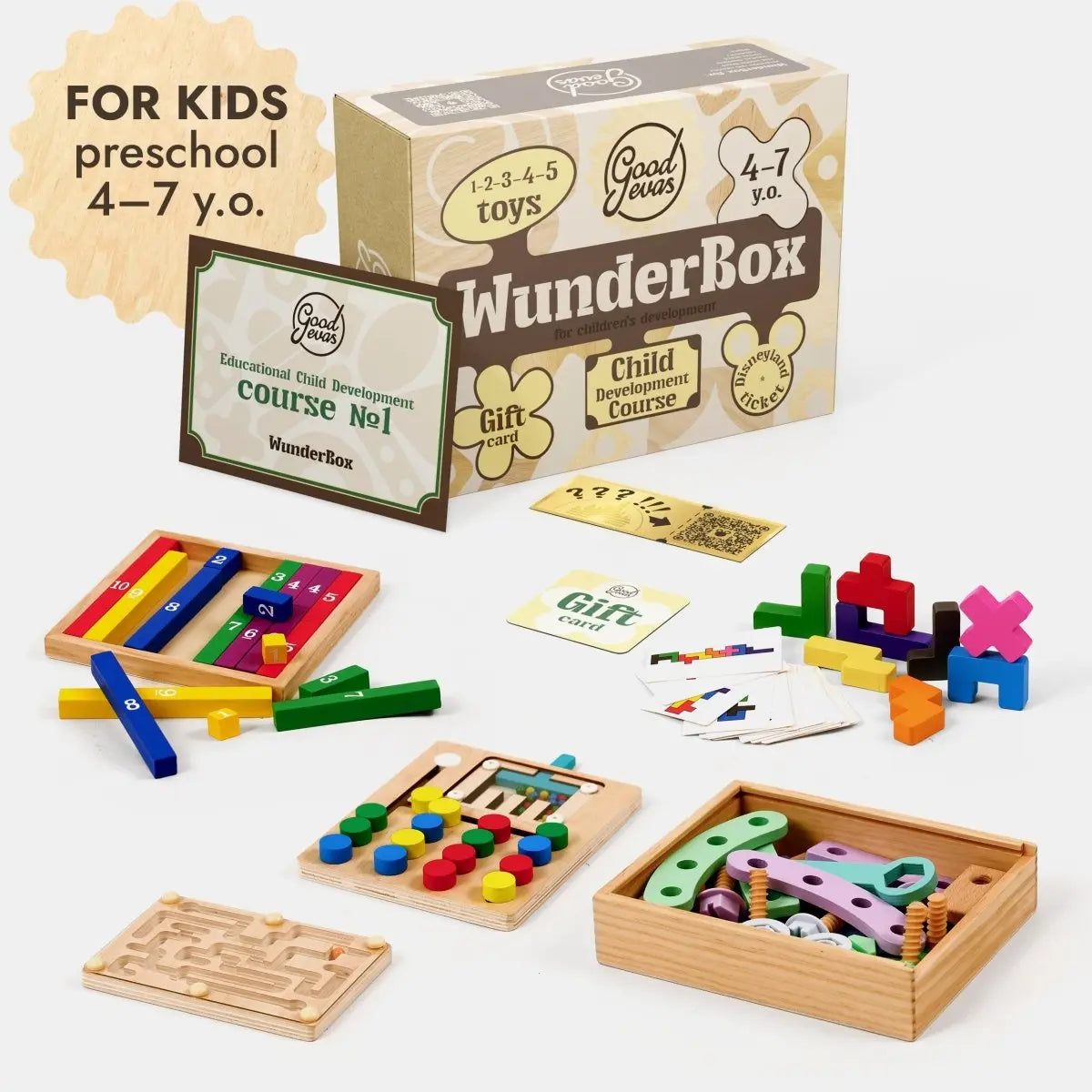 WunderBox Developmental Gift Set for Kids Aged 4 to 7 with Educational Toys Goodevas Everetts Place: Online Boutique