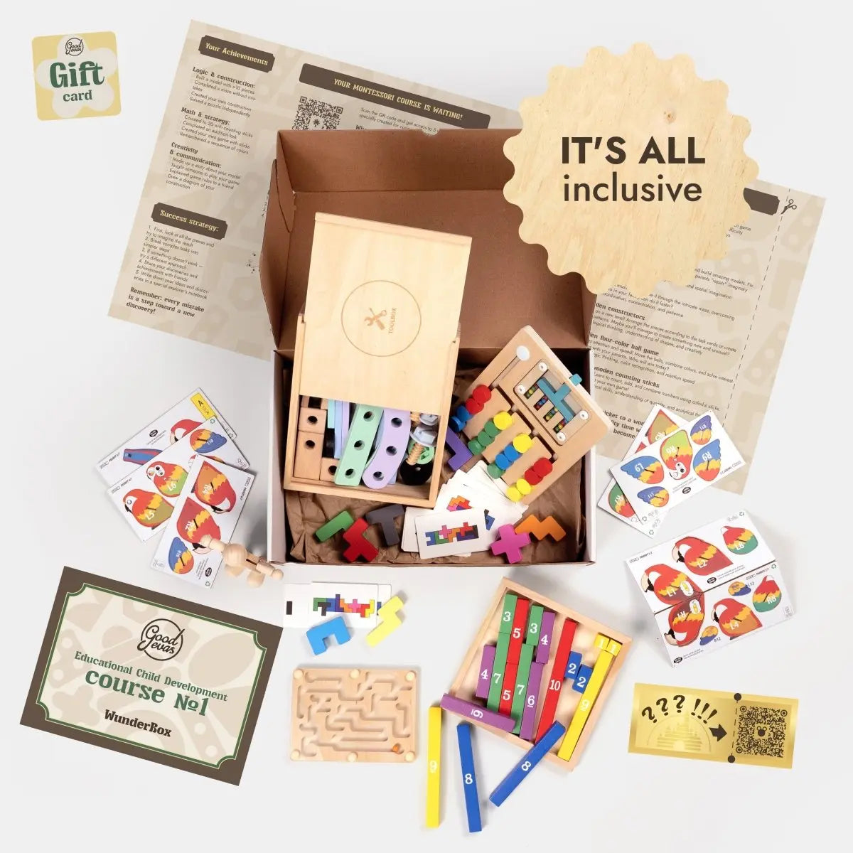 WunderBox Developmental Gift Set for Kids Aged 4 to 7 with Educational Toys Goodevas Everetts Place: Online Boutique