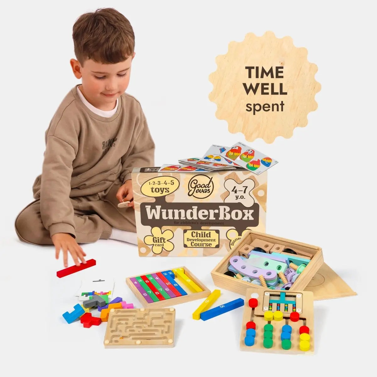 WunderBox Developmental Gift Set for Kids Aged 4 to 7 with Educational Toys Goodevas Everetts Place: Online Boutique