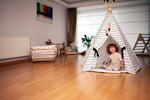 Kidodido XL Teepee Tent and Play Mat Set for Kids Linen Cotton - Toys & Games > Outdoor Play Equipment > Play Tents & Tunnels Play Tents and Play Mats