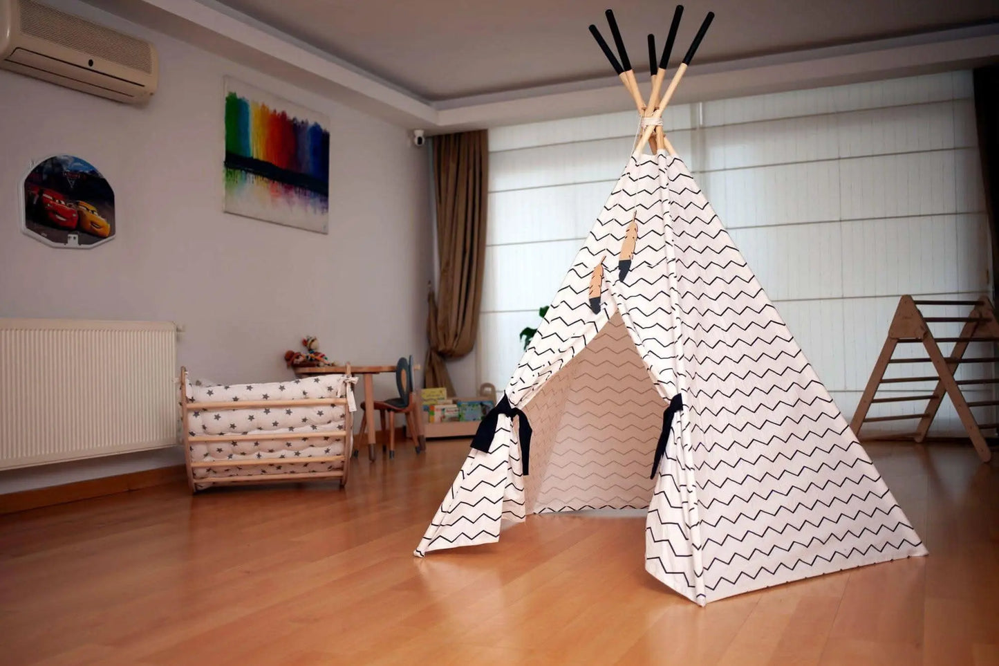 Kidodido XL Teepee Tent and Play Mat Set for Kids Linen Cotton - Toys & Games > Outdoor Play Equipment > Play Tents & Tunnels Play Tents and Play Mats