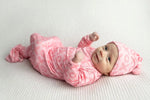 Three Little Tots XOXO Love Valentine's Day Knotted Newborn Baby Gown - 
