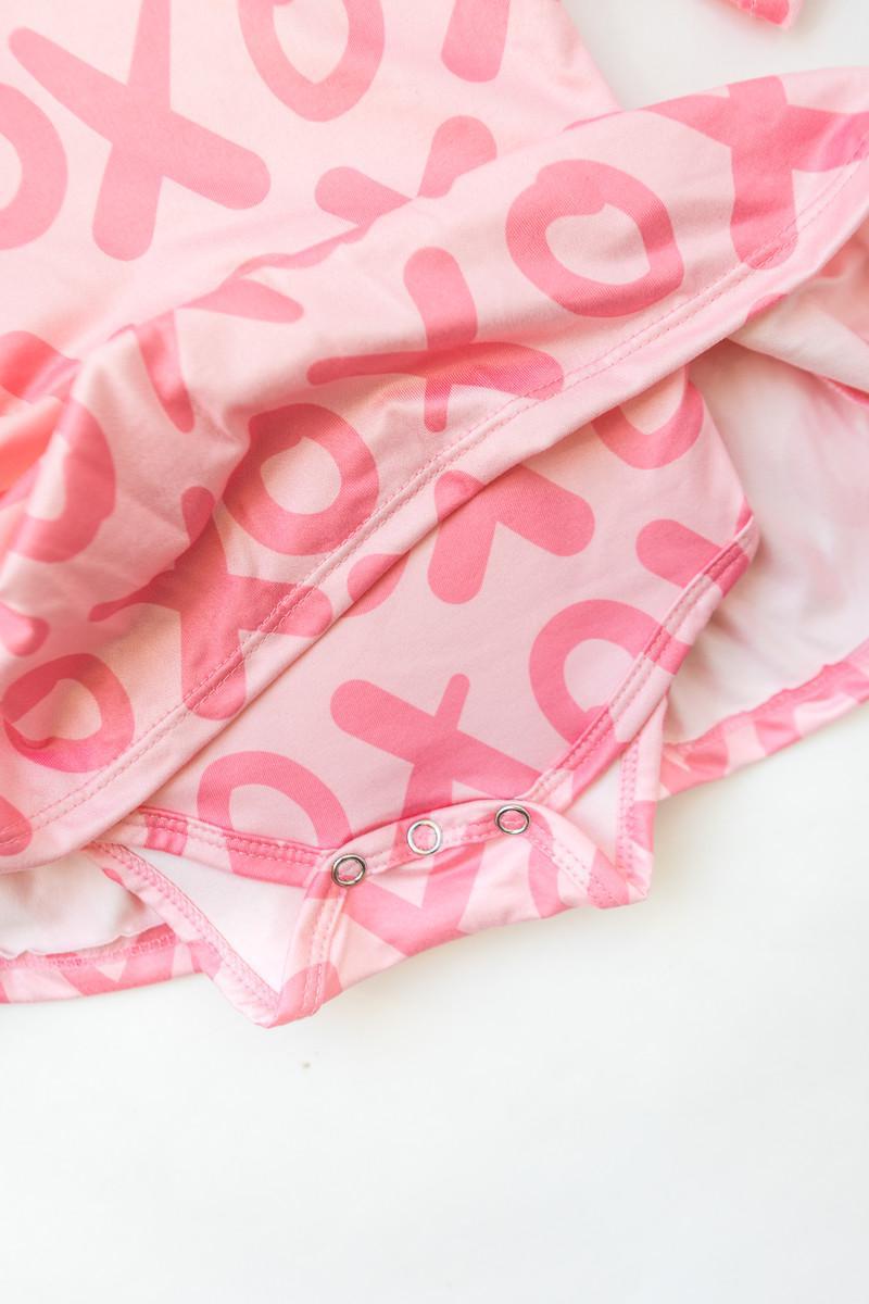 XOXO Three Quarter Sleeve Twirl Bodysuit for Babies - Everetts Place Boutique - Twirl Bodysuit - 3/4 Sleeve