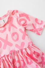 XOXO Three Quarter Sleeve Twirl Bodysuit for Babies - Everetts Place Boutique - Twirl Bodysuit - 3/4 Sleeve