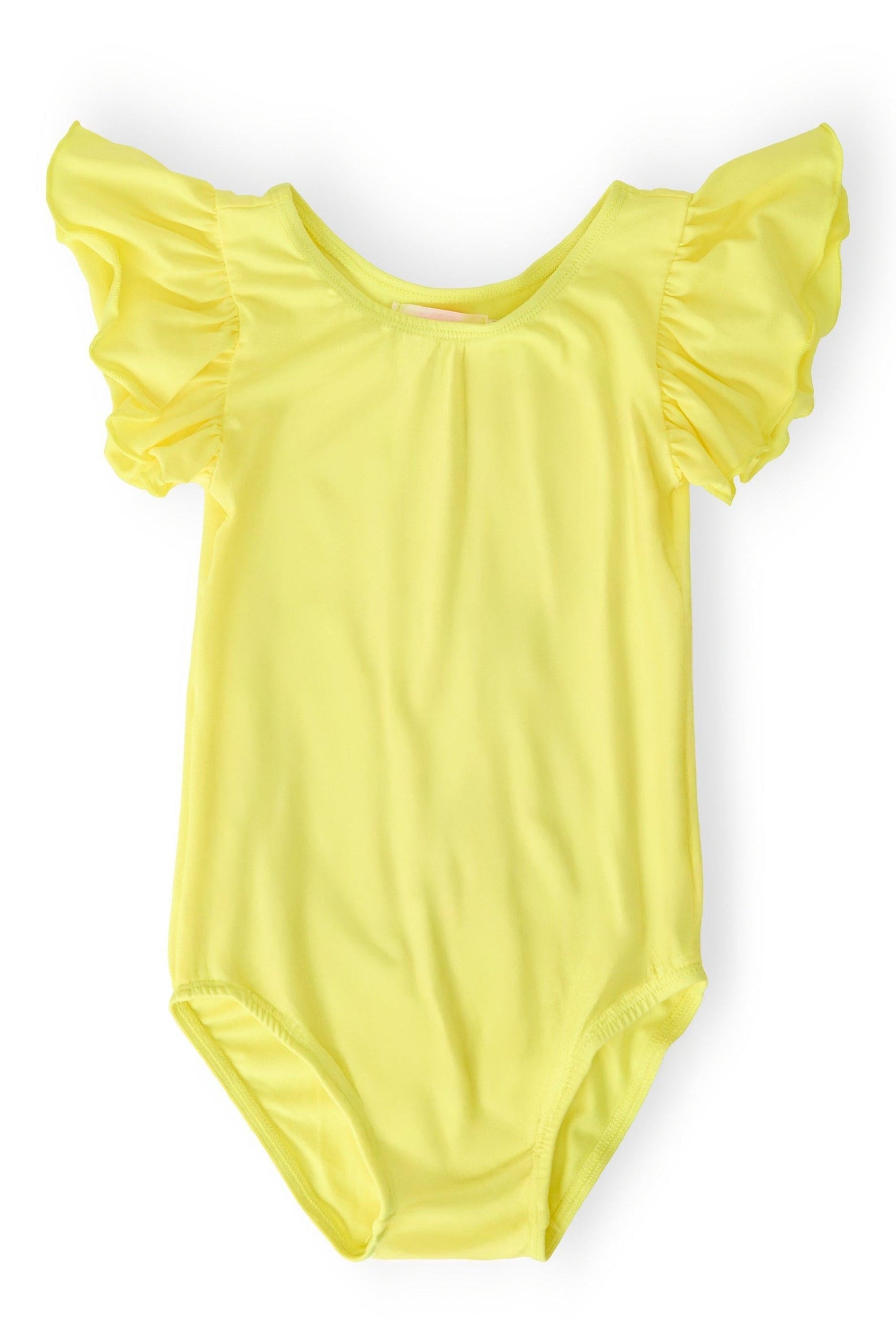 Yellow Short Sleeve Flutter Sleeve Leotard for Girls Mila & Rose ® Everetts Place: Online Boutique