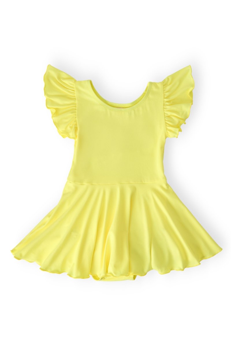 Yellow Short Sleeve Twirl Leotard For Girls Dance Class - Everetts Place Boutique - Twirl Leotard S/S