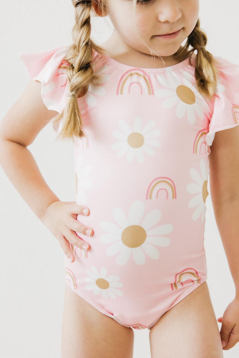 You Are My Sunshine Flutter Sleeve Leotard For Girls Mila & Rose ® Everetts Place: Online Boutique
