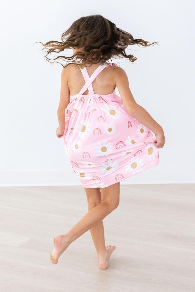 You Are My Sunshine Ruffle Cross Back Dress Crisscross Back - Everetts Place Boutique - Ruffle Cross Back Dress