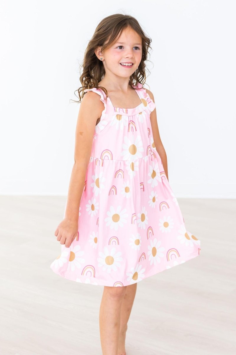 You Are My Sunshine Ruffle Cross Back Dress Crisscross Back - Everetts Place Boutique - Ruffle Cross Back Dress