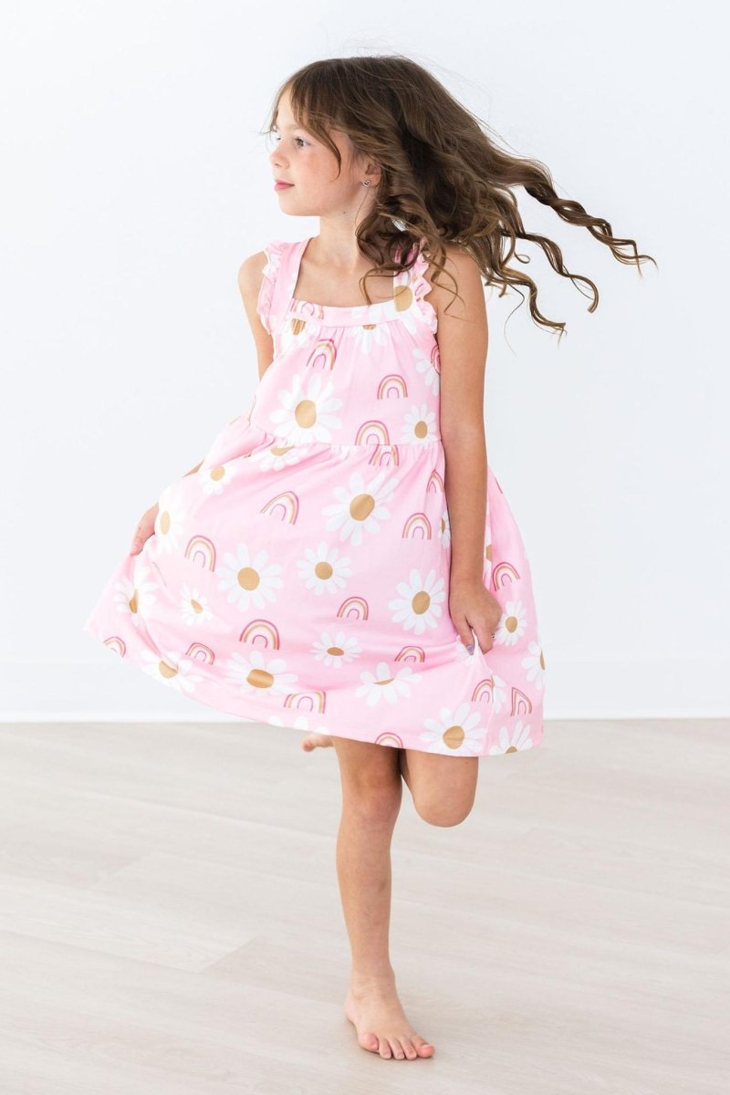 You Are My Sunshine Ruffle Cross Back Dress Crisscross Back - Everetts Place Boutique - Ruffle Cross Back Dress