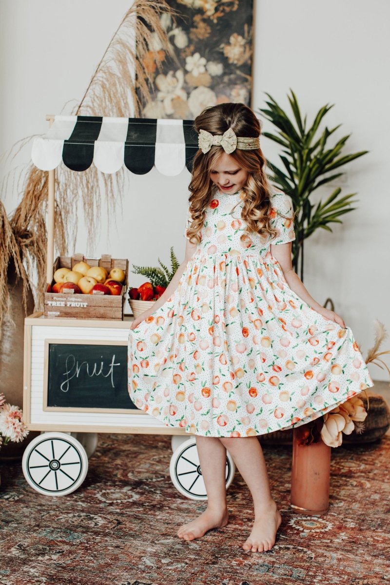 Youre A Peach Pocket Twirl Dress For Toddlers Soft Washable - Everetts Place Boutique - Twirl Pocket Dress S/S